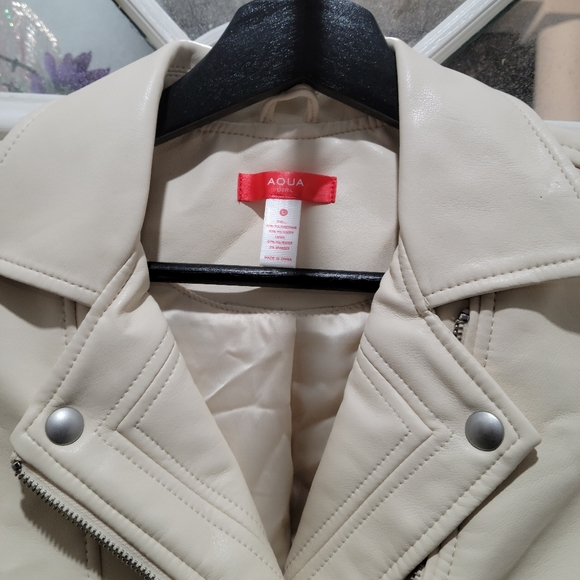 Girls Faux Leather Motto Jacket School Washable Size S - Picture 3 of 4